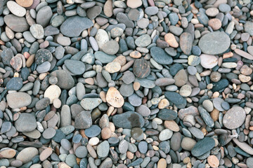 Stone pebbles by the sea.