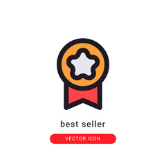 Obraz premium best seller icon vector illustration. best seller icon lineal color design.