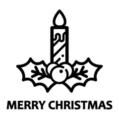 cartoon christmas candle outline with text