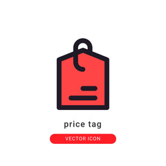 price tag icon vector illustration. price tag icon lineal color design.