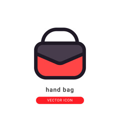 Obraz premium hand bag icon vector illustration. hand bag icon lineal color design.