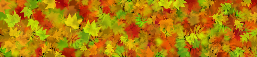 Naklejka na ściany i meble Autumn leaves abstract background, 3d rendering 