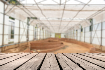 Wooden table with space for editing your background image.