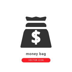 money bag icon vector illustration. money bag icon glyph design.
