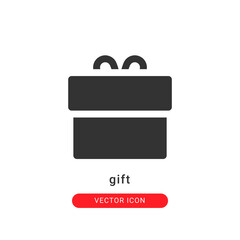 Fototapeta premium gift icon vector illustration. gift icon glyph design.