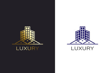 Building and Houses gold color logo design template © LogoStockimages