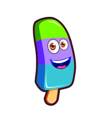 ice cream mascot cartoon in vector