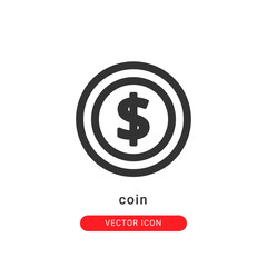 coin icon vector illustration. coin icon outline design.