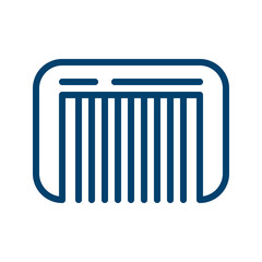 Comb Icon Design with Red Color Style