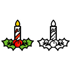 cartoon christmas candle set