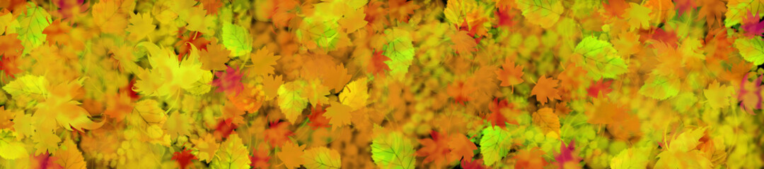 Naklejka na ściany i meble Autumn leaves abstract background, 3d rendering 