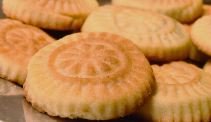 Close up on a kaak also called Maamoul, arab festive pastry