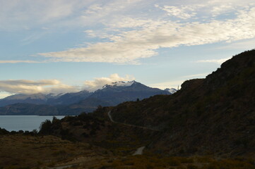 Road tripping on the scenic Carretera Austral dirtroad through mountains and glaciers in Patagonia, Chile