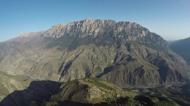Caucasus, Ossetia. Archon Gorge. View of Mount Kionhokh.