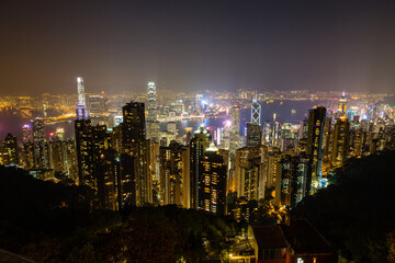 Fototapeta na wymiar 香港　ヴィクトリア・ピークからの夜景 