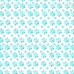 Snowflakes seamless pattern. winter snow flake stars  falling flakes snows and snowed snowfall