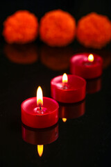 happy diwali or happy deepavali greeting card made using a photograph of diya or oil lamp