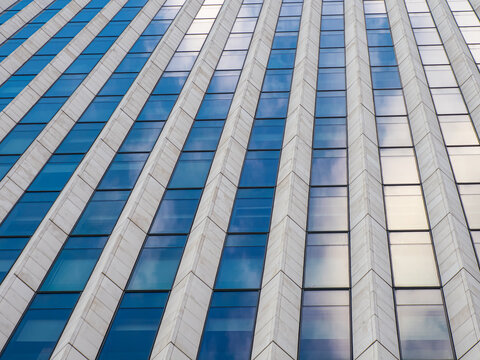 glass curtain wall of office building