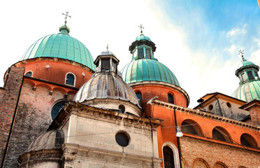 Domes of Treviso Cathedral, Veneto, Italy