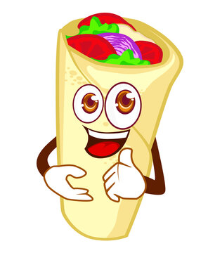 kebab mascot cartoon in vector