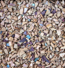 A set of violet fand rusty brown stone for landscaping, garden paths, flower arrangement