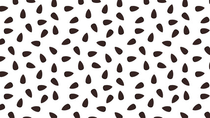 Black sesame seeds patter wallpaper. Black sesame seeds on white background.