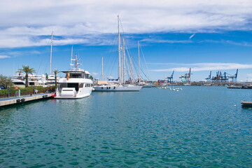 Marina with sailboats in Valencia