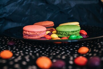 macaroons on a wooden table