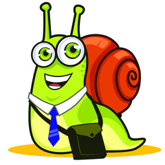 snail mascot cartoon in vector