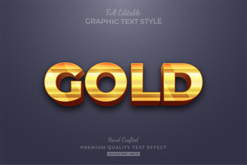 Gold Strip Editable Text Style Effect Premium