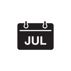 July calendar month flat icon design vector