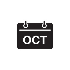 October calendar month flat icon design vector