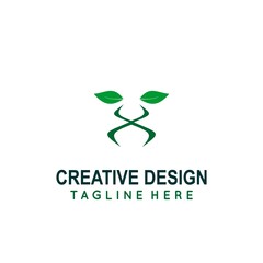 Creative Logo Design. face of lion with leaf