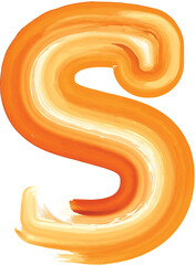 Abstract oil paint Letter S