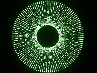 3D rendering of random glowing circular dots