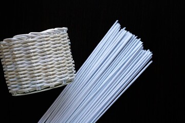 The idea of creating a paper basket from tubes at home. Minimal costs for creating your own storage items