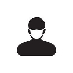Man use mask flat icon design vector