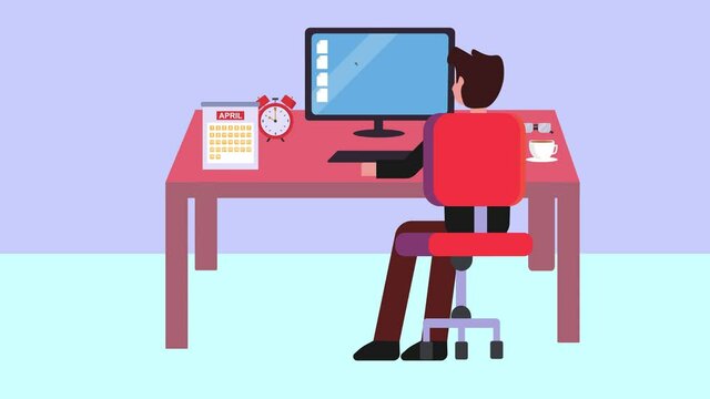 Businessman using a computer to filling the tax return