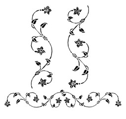 Set of floral calligraphic elements 