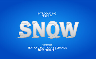 Fototapeta premium 3d snow winter text effect editable font for winter or christmas