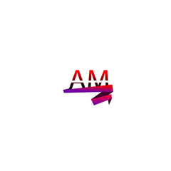 AM. Company emblem. AM lettering. Vector graphics