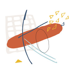 Abstract composition. Vector hand drawn artwork for poster, card, interior or print