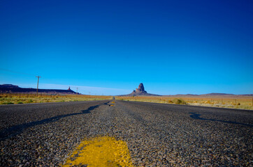 Fototapeta na wymiar empty road in the desert