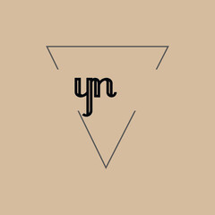 Fototapeta Initial YN logo letter triangle creative vector company template obraz