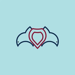 dolphin love logo suitable for zoos and animal shows