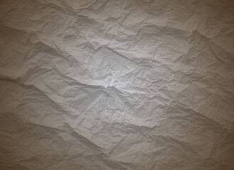 white crumpled paper texture background.