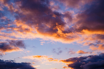 Naklejka na ściany i meble Twilight sky and cloud at sunset