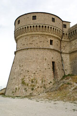 Fototapeta na wymiar Round bastion of the Fortress of San Leo in Italy