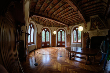 Fototapeta na wymiar SEPT 2020 - interior view of the Savoia Castle - Gressoney-Saint-Jean, Valle d'Aosta region, Italy