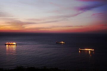 Fototapeta na wymiar Sonnenuntergang über dem Indischen Ozean